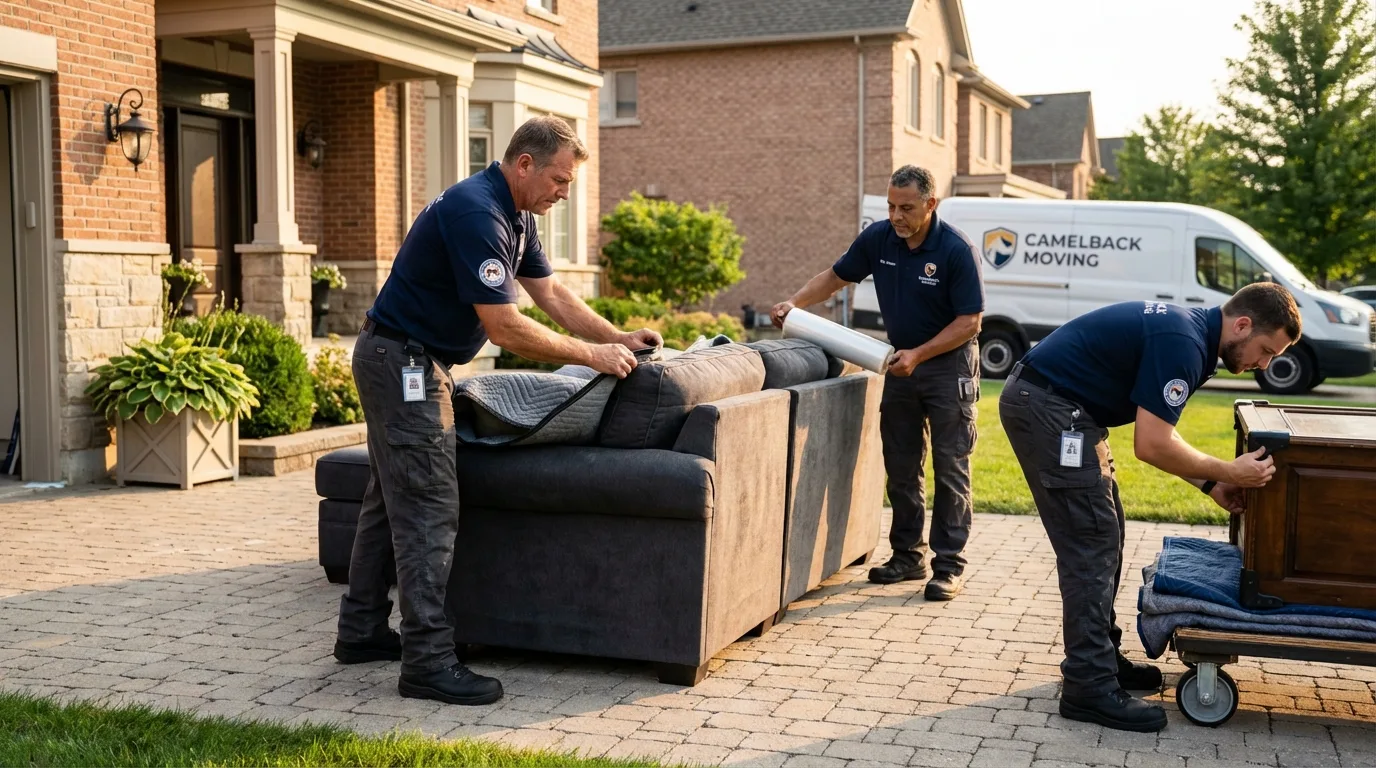 Large estate moving crew wrapping furniture in Medical Lake, WA