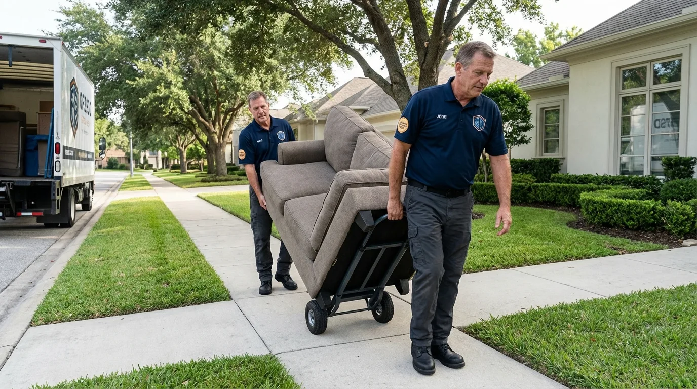 Local residential moving crew loading furniture in Medical Lake, WA