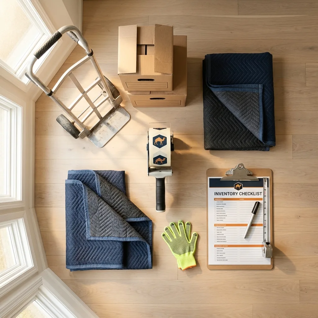 Professional moving supplies and packing materials layout for Medical Lake residential relocations